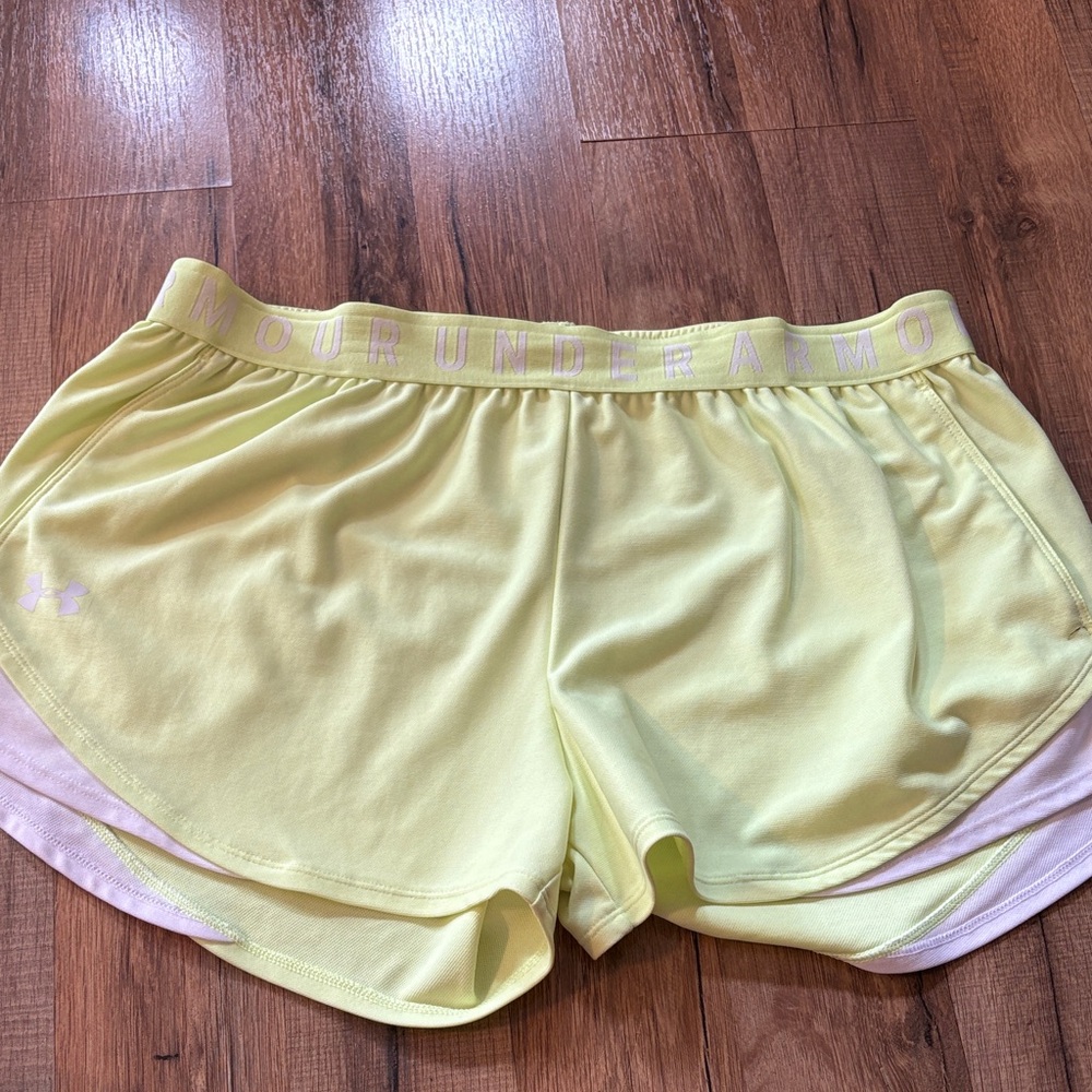 Under Armour Women's Light Yellow Athletic Shorts